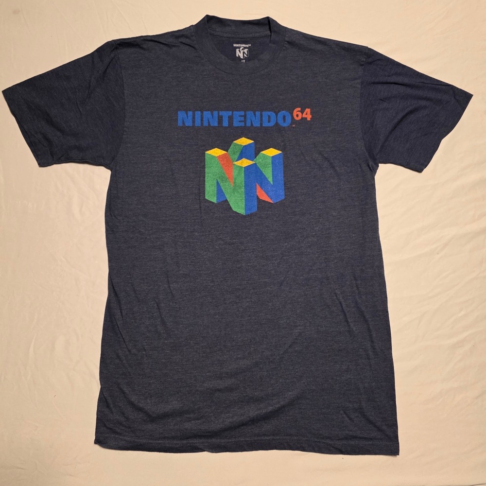 Nintendo 64 N64 Logo Graphic T Shirt Men's LT Blue Official Nintendo 2021